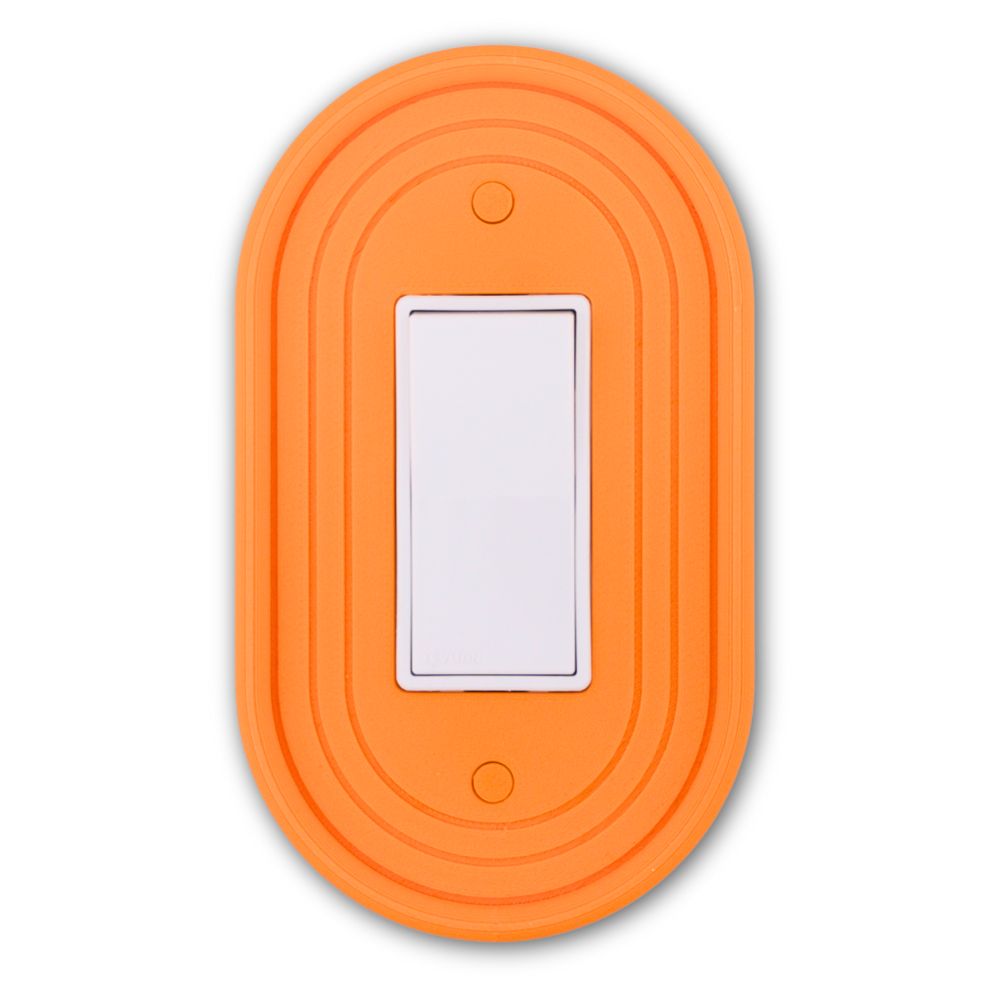 Oval 3D Wall Plate in orange — single rocker switch