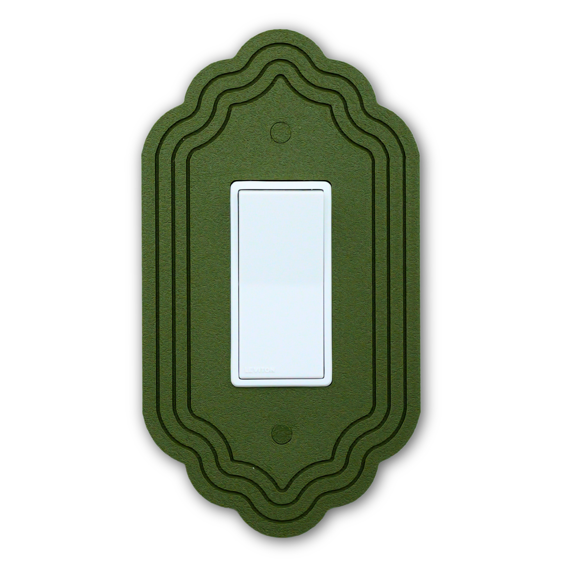 Vintage 3 Lines Wall Plate decorative wall plate in olive green — single rocker switch