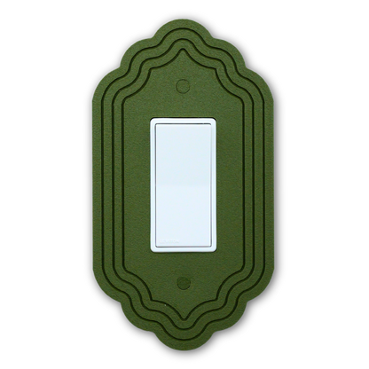 Vintage 3 Lines Wall Plate decorative wall plate in olive green — single rocker switch