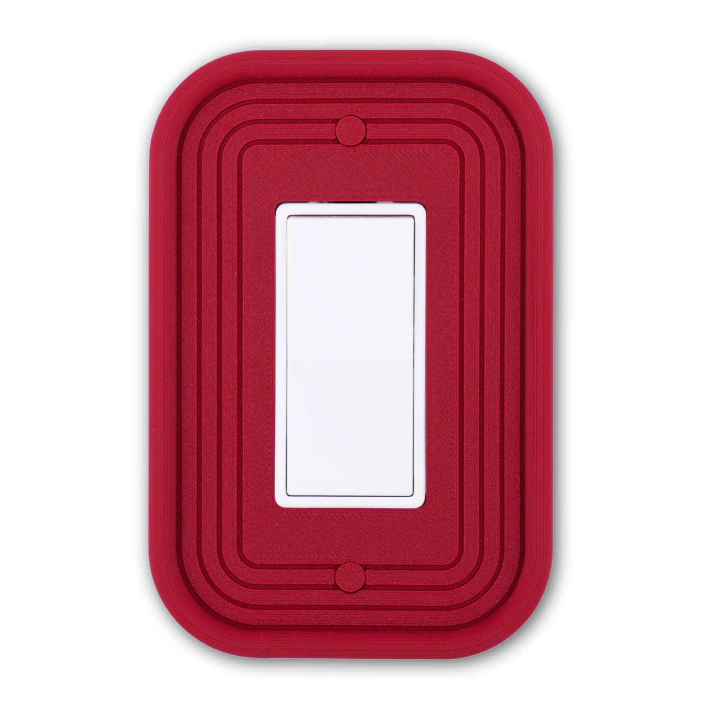 Rectangle 3D Wall Plate in red — single rocker switch
