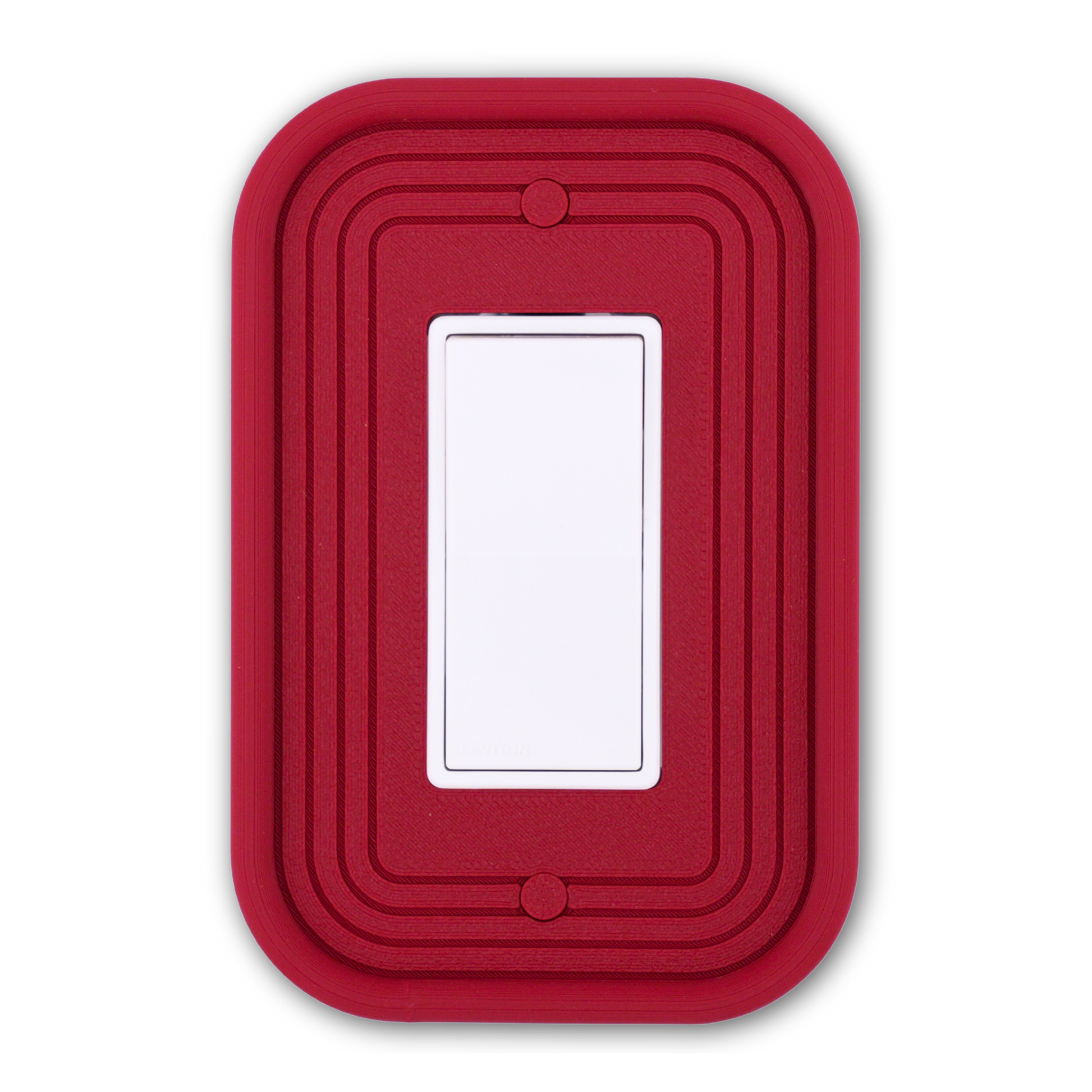 Rectangle 3D Wall Plate in red — single rocker switch
