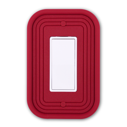 Rectangle 3D Wall Plate in red — single rocker switch