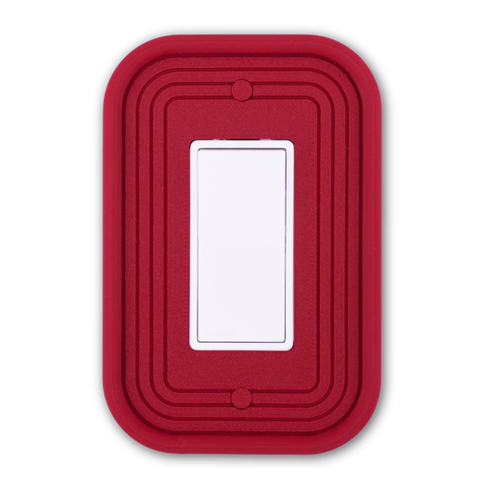 Rectangle 3D Wall Plate in red — single rocker switch