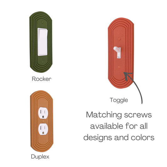 Rounded Wall Plate available in rocker, toggle, and duplex outlet styles