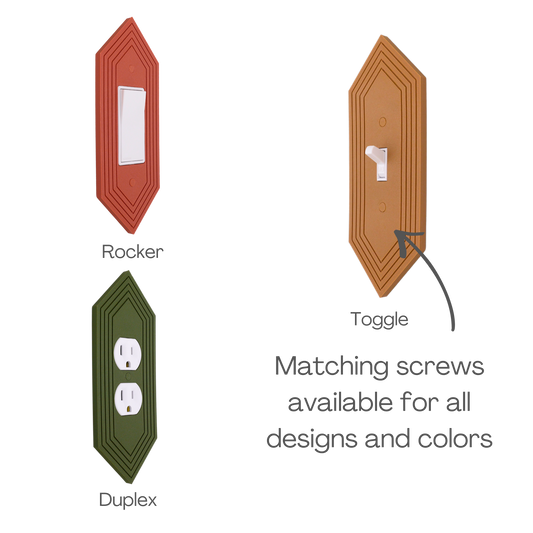 Diamond Wall Plate available in rocker, toggle, and duplex outlet styles