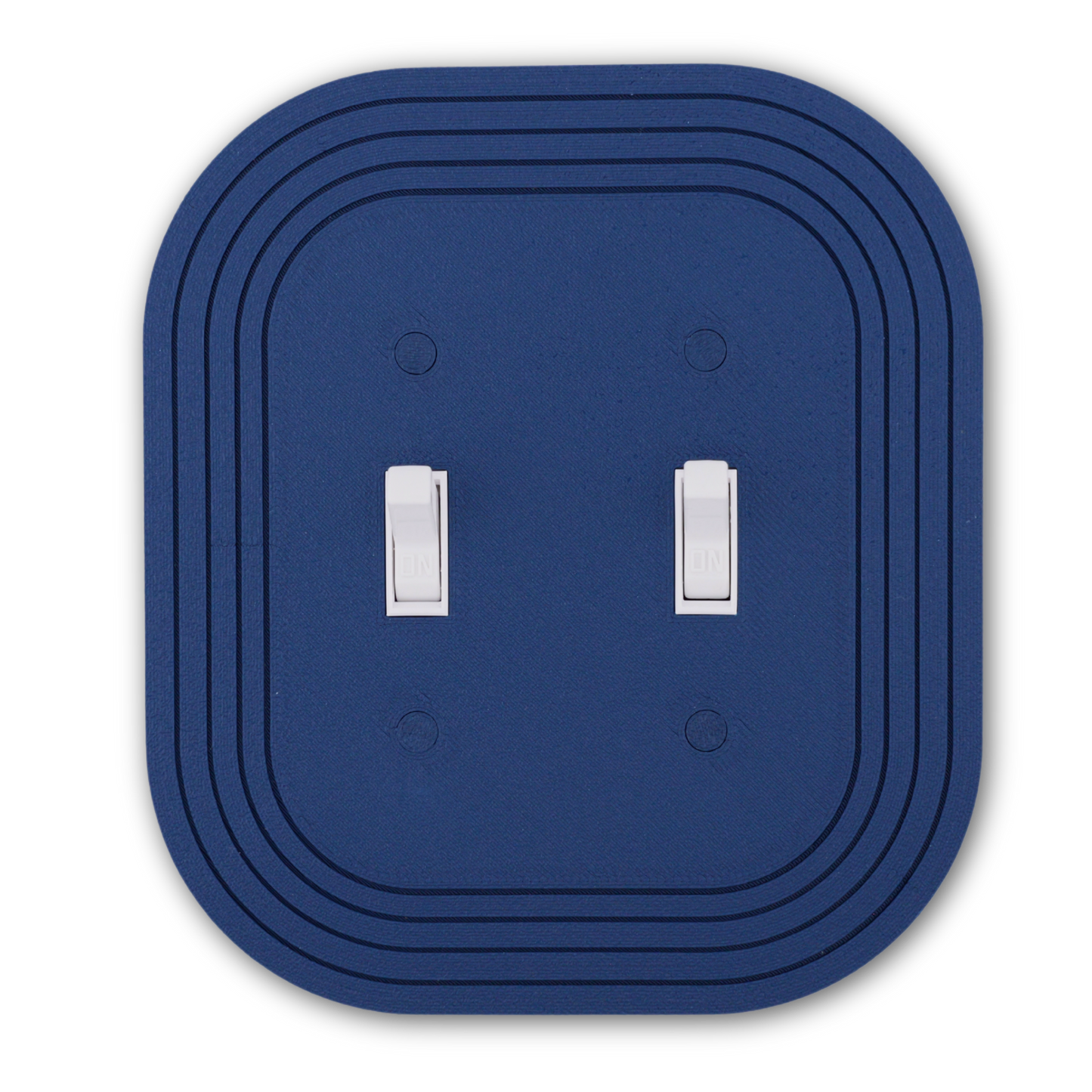 Soft Rectangle Wall Plate decorative wall plate in navy blue — double toggle switch