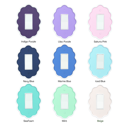 Wavy Oval 3D Wall Plate color palette — purple, blue, teal, mint and beige tones