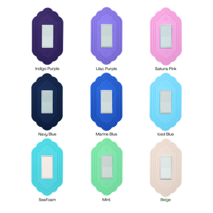 Vintage 3 Lines Wall Plate color palette — purple, blue, teal, mint and beige tones