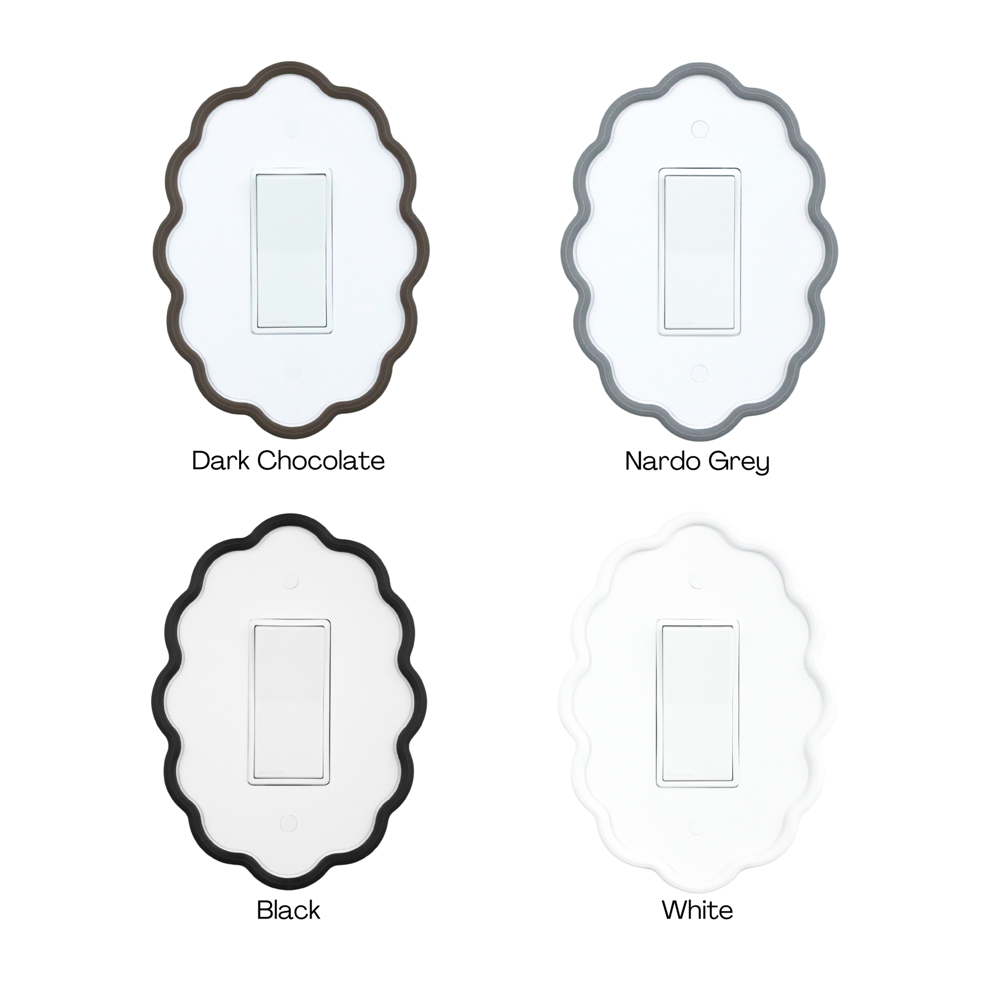 Wavy Oval 3D Wall Plate custom frame in bronze, gray, black and white colors