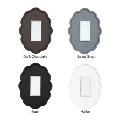 Wavy Oval 3D Wall Plate in bronze, gray, black and white custom colors