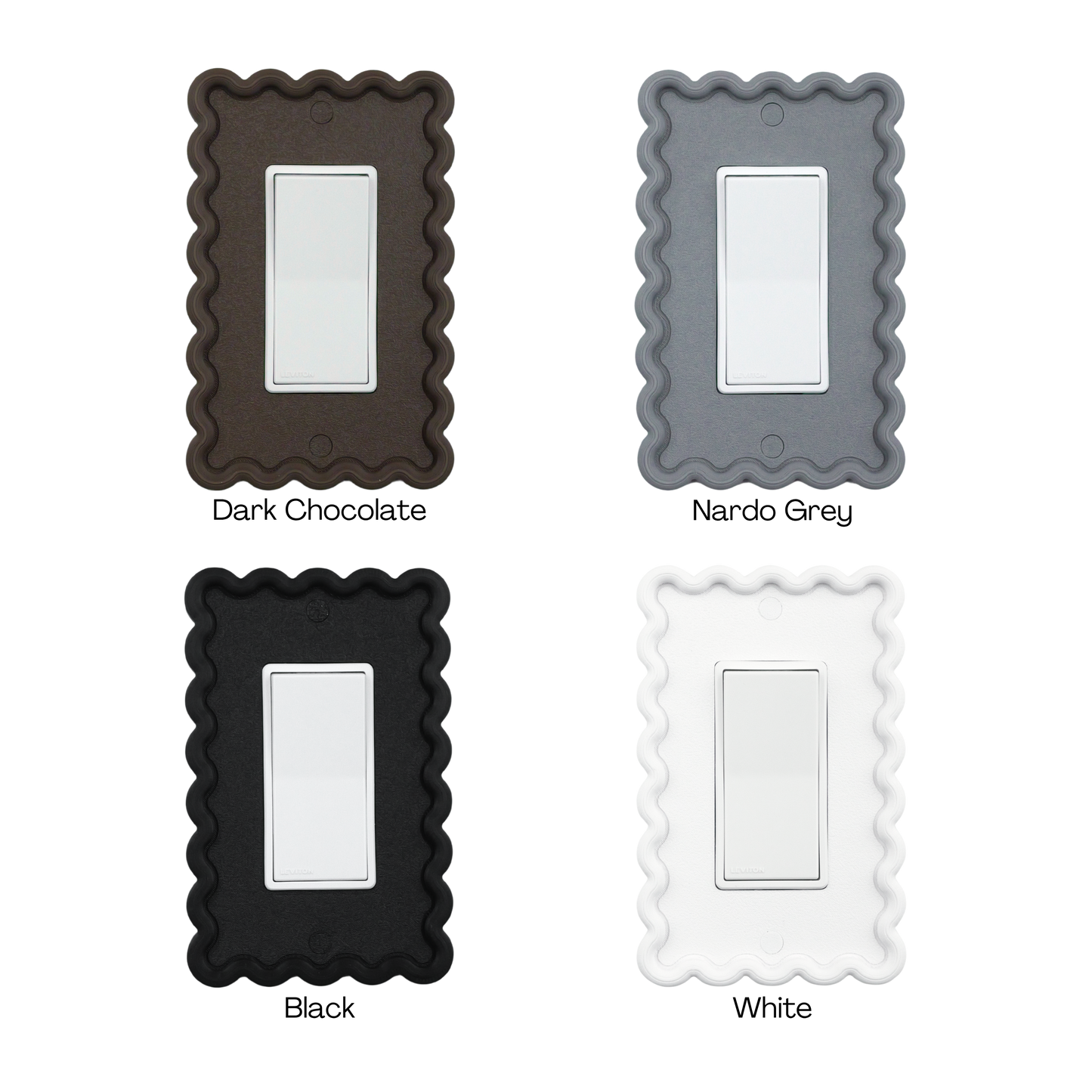 Scalloped Rectangle 3D Wall Plate in bronze, gray, black and white custom colors