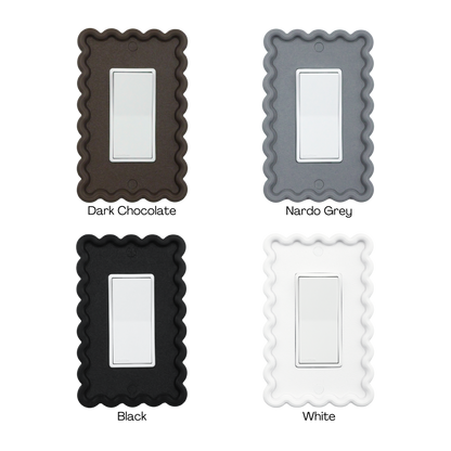 Scalloped Rectangle 3D Wall Plate in bronze, gray, black and white custom colors