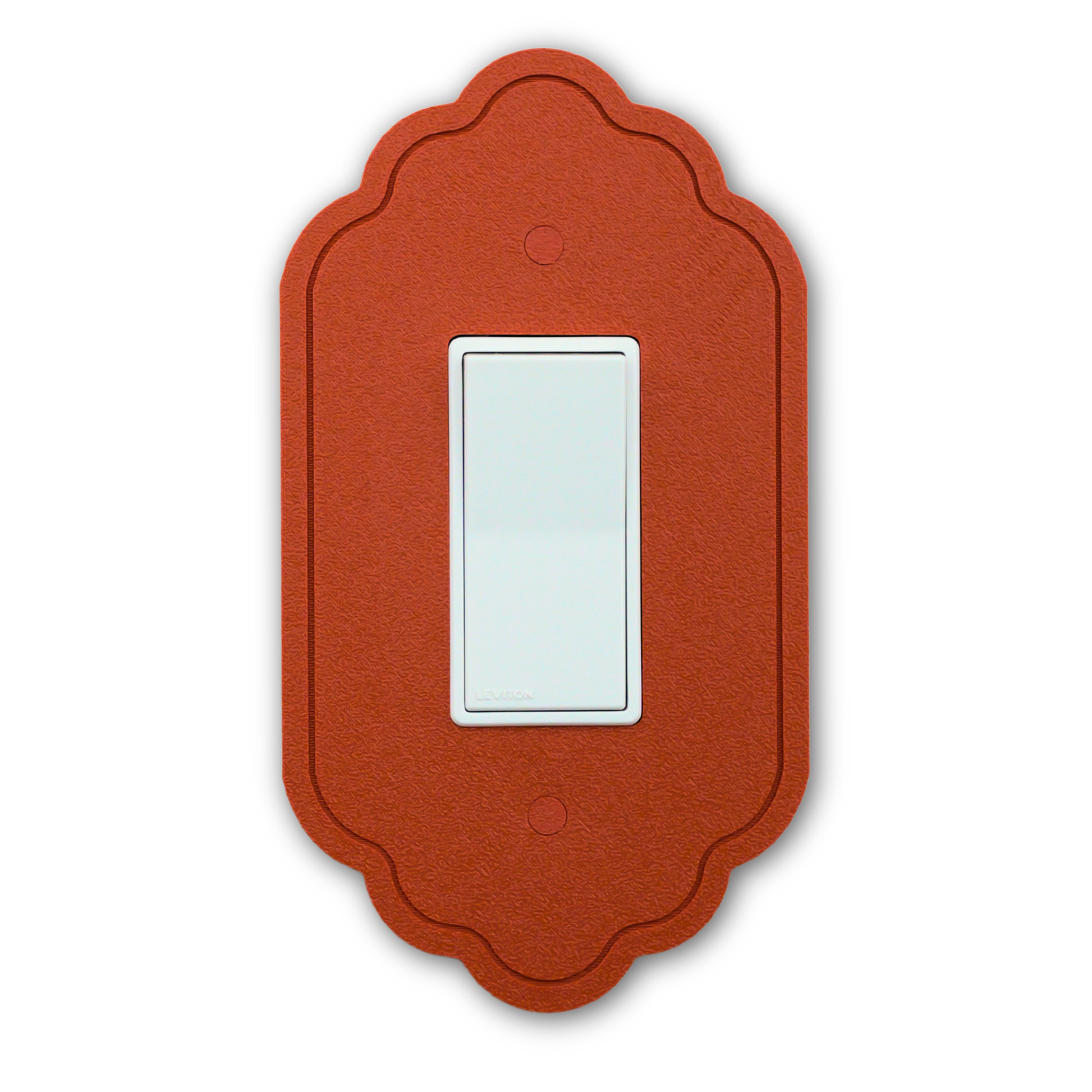 Vintage 1 Lines Wall Plate decorative wall plate in terracotta — single rocker switch