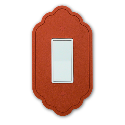 Vintage 1 Lines Wall Plate decorative wall plate in terracotta — single rocker switch
