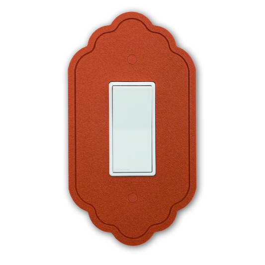 Vintage 1 Lines Wall Plate decorative wall plate in terracotta — single rocker switch